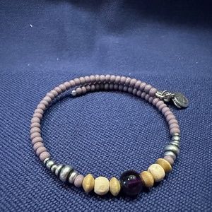 Alex and Ani Purple & Wood Bangle